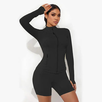 Slim Fitness Jacket & Shorts Set (Plus Size)