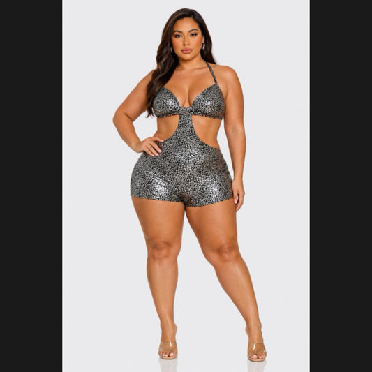 Meina Leather Romper (Plus Size)