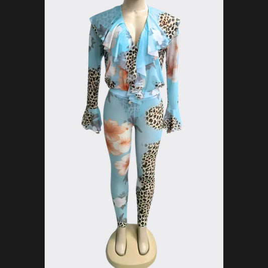 Aqua Bloom Pant Set