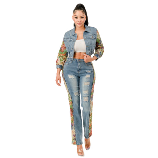 Floral Denim Set