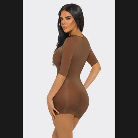 Geliana Gloss Mini Dress (Short Sleeves)