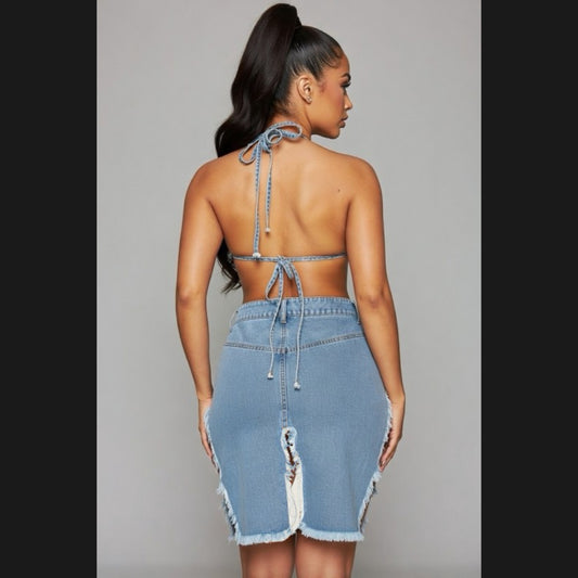Sunkiss Denim Skirt Set