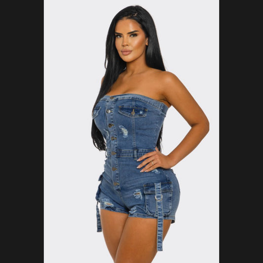 Vintage Denim Romper