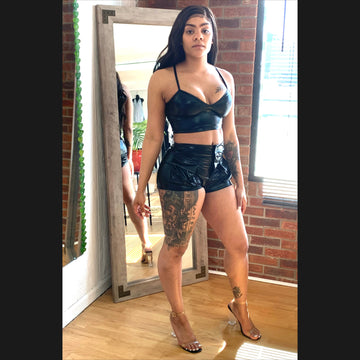 Quesia Faux Leather Shorts