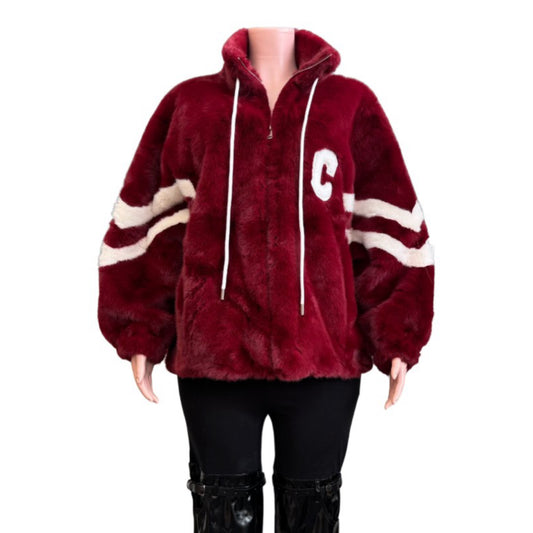 Fuzzy Varsity Coat