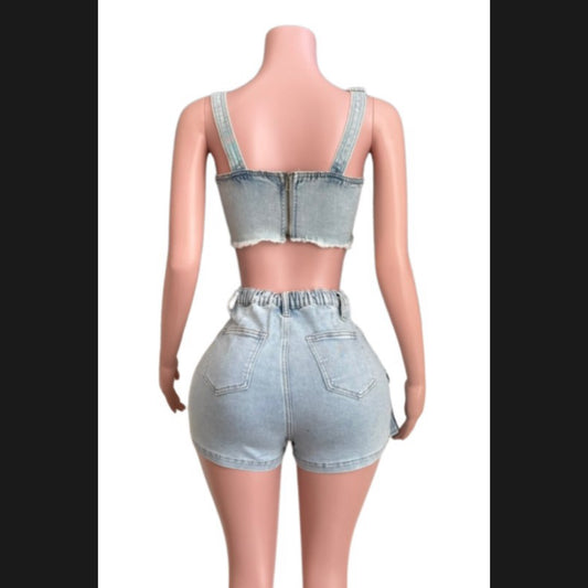 Denim Cargo Skirt