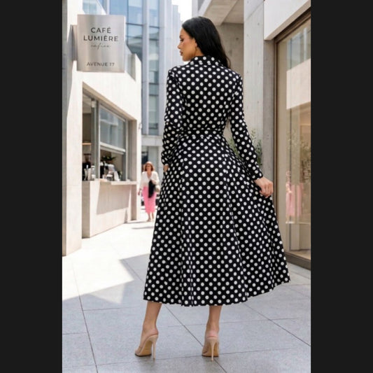 Emma Polka Dot Midi Dress