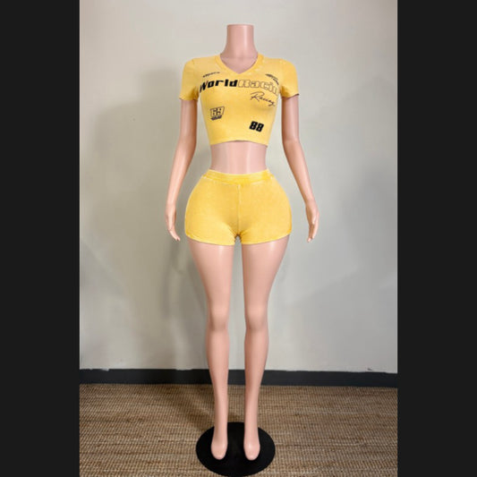 Graphic Print Short Set