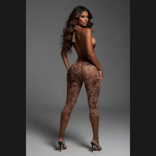Leopard Capri Jumpsuit
