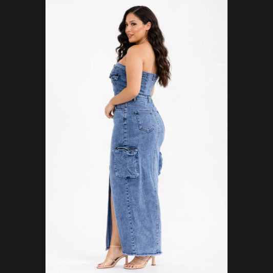 Jazmyn Denim Dress (Plus Size)