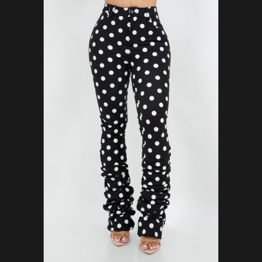 Polka Dot Stacked Pants