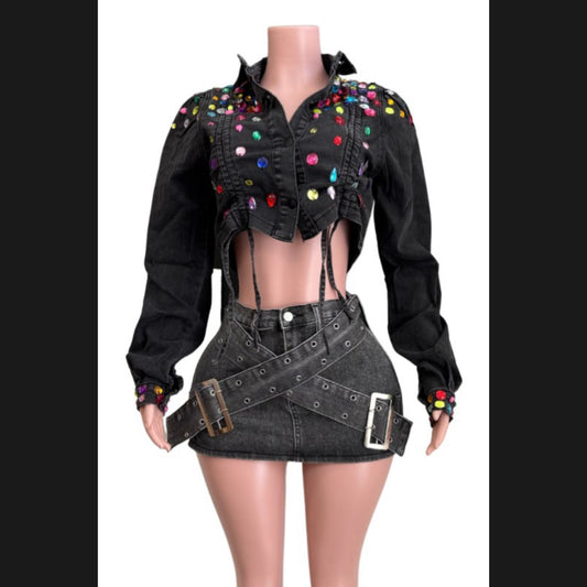 Bejeweled Cropped Jacket