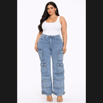 Utility Denim Jeans (Plus Size)