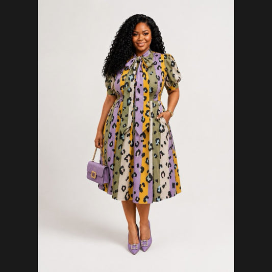 Paw Print Midi Dress