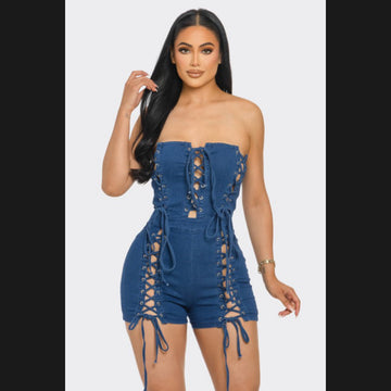 Deira Denim Romper
