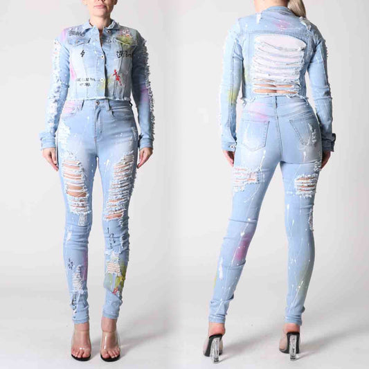 Graffiti Denim Set (+)