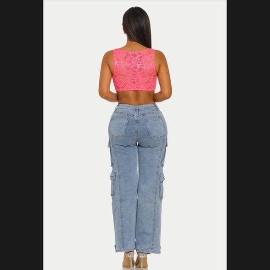 Jaslyn Cargo Jeans (Plus Size)