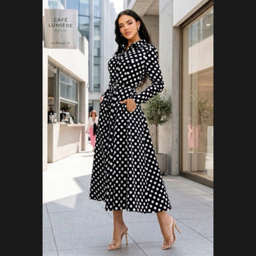 Emma Polka Dot Midi Dress