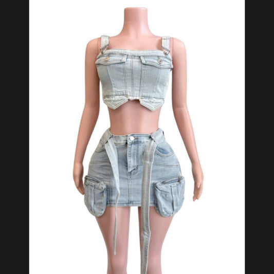 Denim Cargo Top