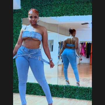 Buckle Up Denim Jean Set