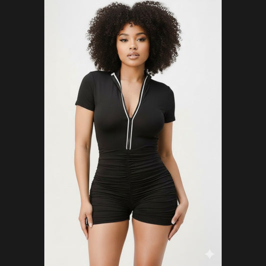 Wrinkle Bodycon Romper