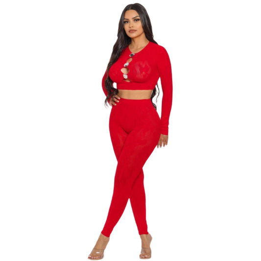Crystal Bodystocking Leggings Set