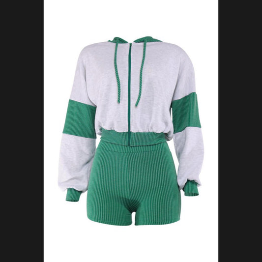 Color Block Short Set
