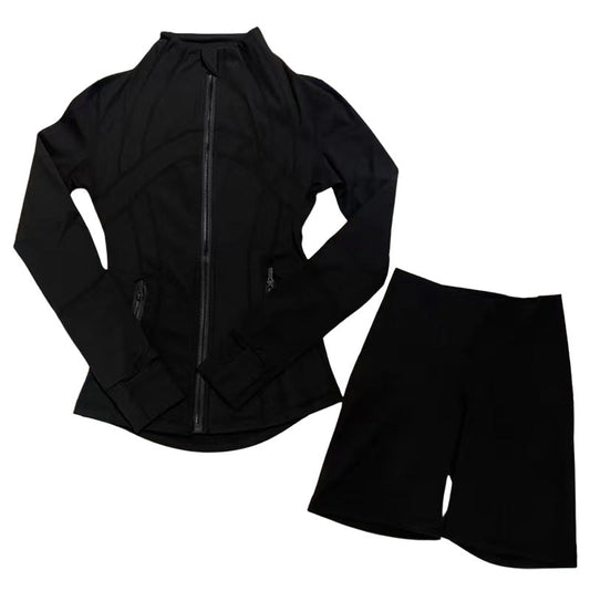 Slim Fitness Jacket & Shorts Set (Plus Size)