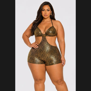 Meina Leather Romper (Plus Size)
