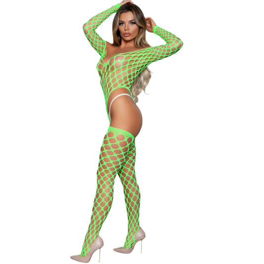 Alluring Fishnet Bodysuit Set