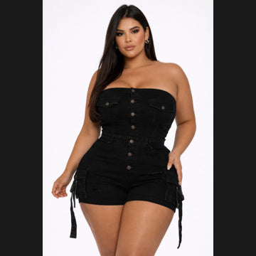 Vintage Denim Romper (Plus Size)