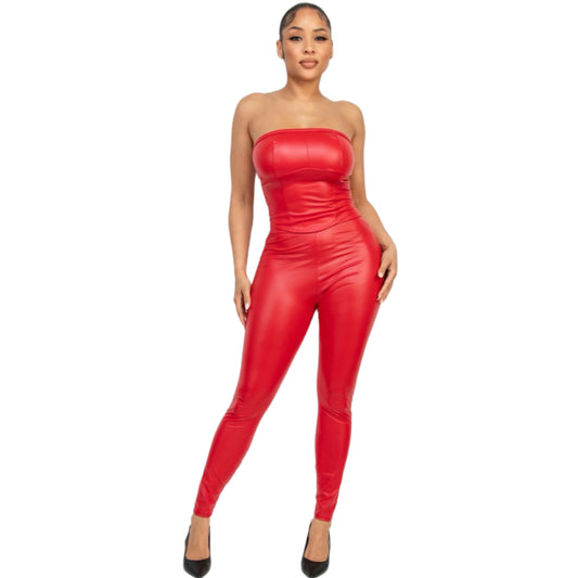 Faux Leather Leggings Set