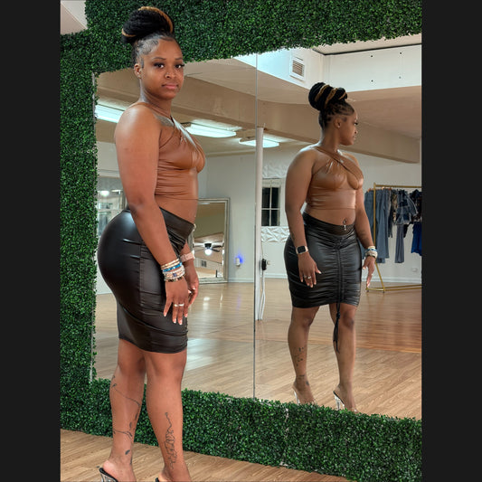 Nakia Leather Skirt