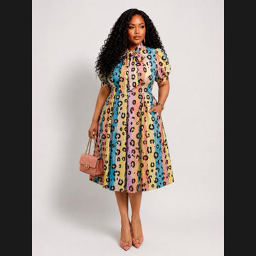 Paw Print Midi Dress