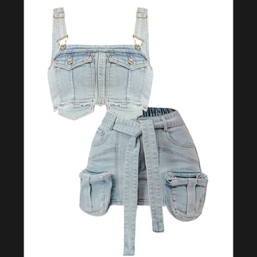 Denim Cargo Top