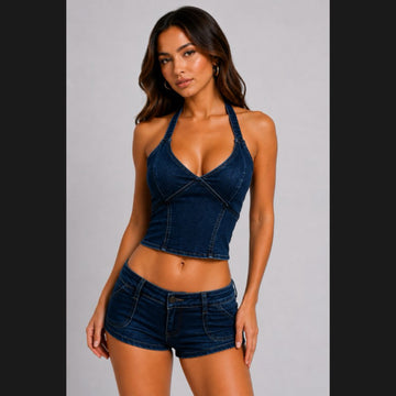 Donyella Denim Short Set