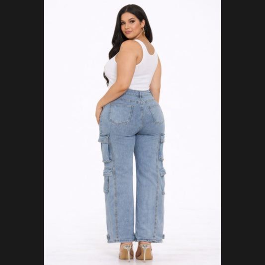Utility Denim Jeans (Plus Size)