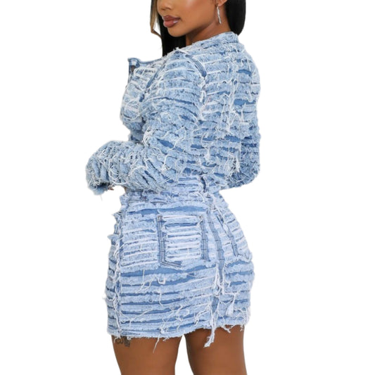 3D Denim Skirt
