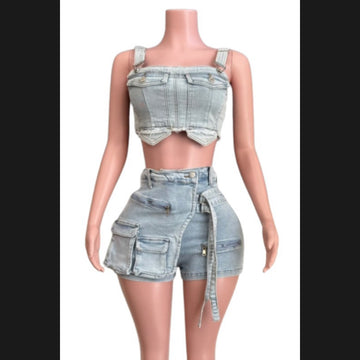 Denim Cargo Top