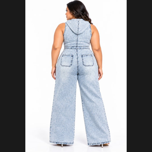 Gemini Denim Jumpsuit (Plus)