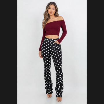 Polka Dot Stacked Pants