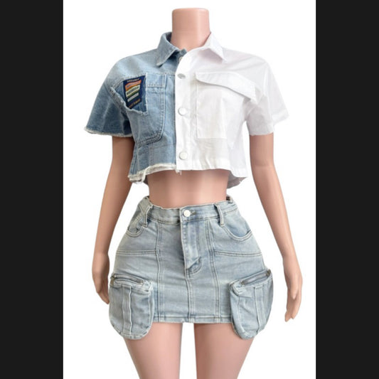 Half Denim Shirt