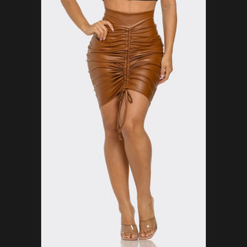 Nakia Leather Skirt (Plus Size)