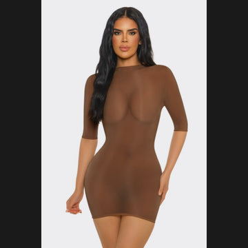 Geliana Gloss Mini Dress (Short Sleeves)