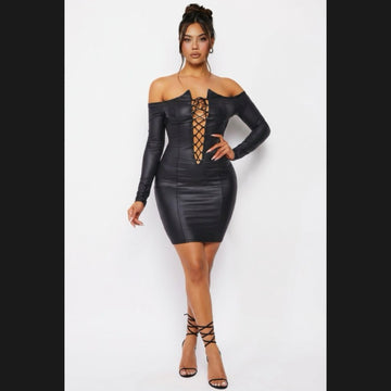 Neici Leather Dress