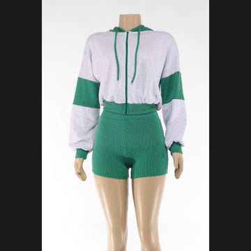 Color Block Short Set