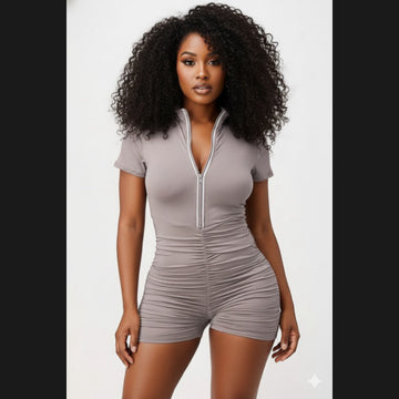 Wrinkle Bodycon Romper