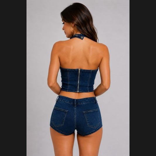 Donyella Denim Short Set