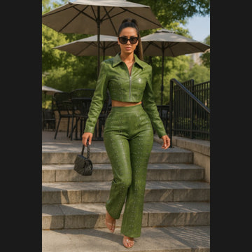 Nei Leather Pant Set
