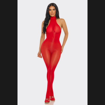Geliana Gloss Backless Jumpsuit